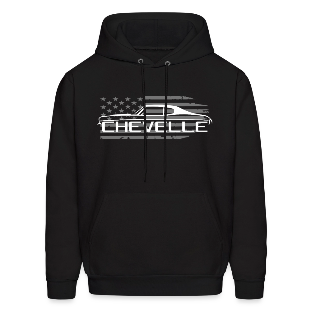 USA Flag Chevelle Hoodie - black