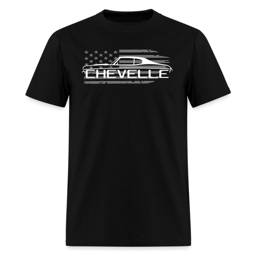 USA Flag Vintage Chevelle T-Shirt - black