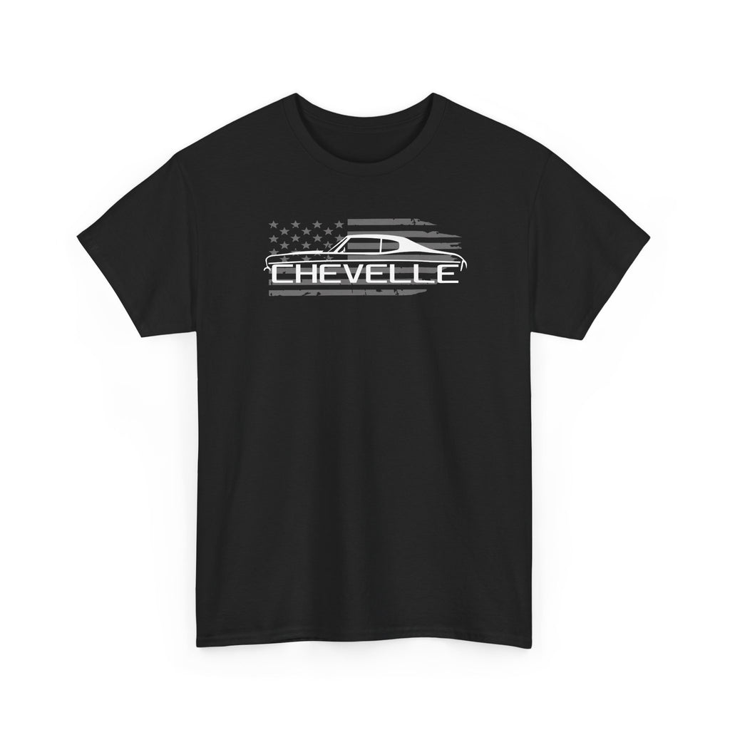 Chevelle Muscle Car  American Flag T-Shirt