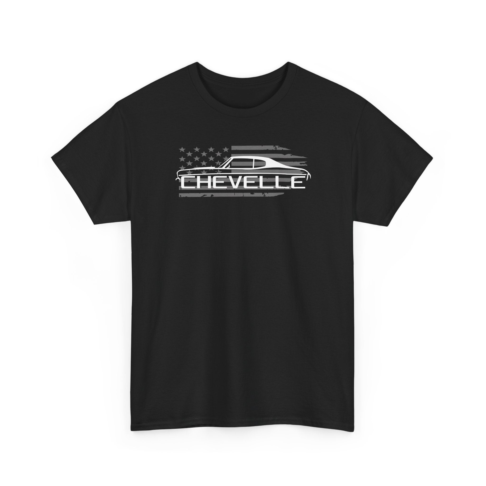 Chevelle Muscle Car  American Flag T-Shirt