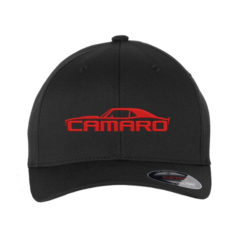 Red Camaro Silhouette Embroidered Cap