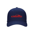Red Camaro Embroidered Silhouette Navy Blue Snapback Cap