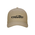 Black Camaro Embroidered Silhouette Sand Snapback Cap
