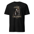 Funny women’s T shirt with lady knight “Got Cramps” period humor design