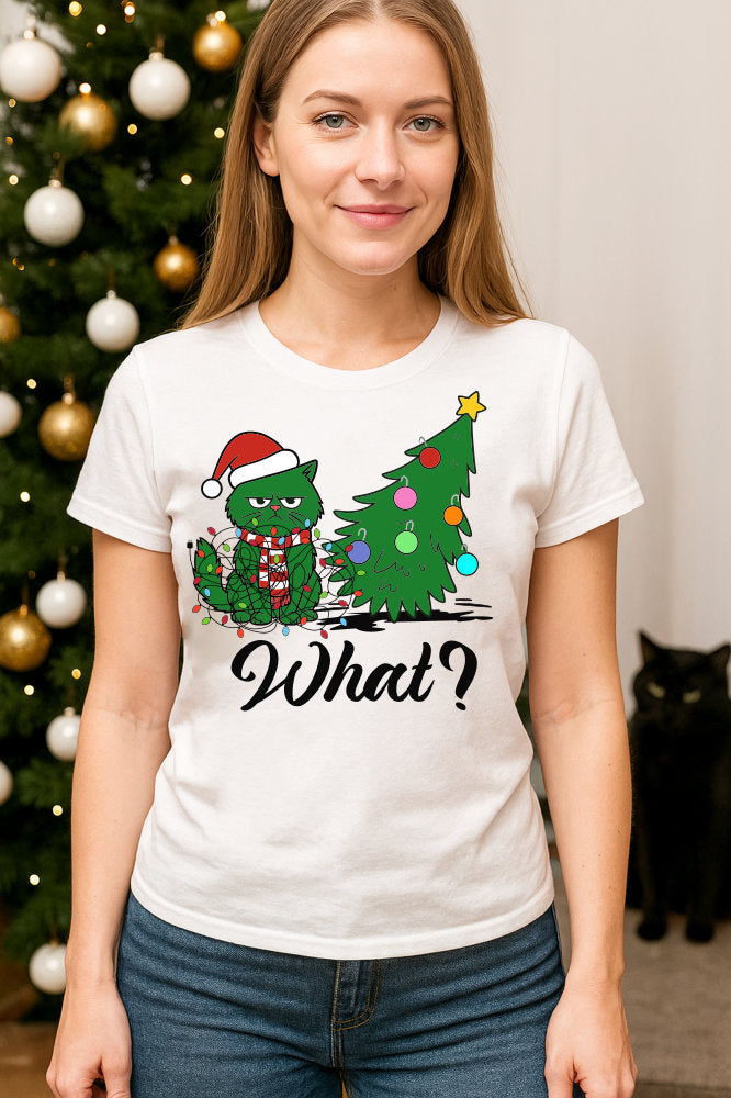 Festive Grouch Christmas Cat T-Shirt